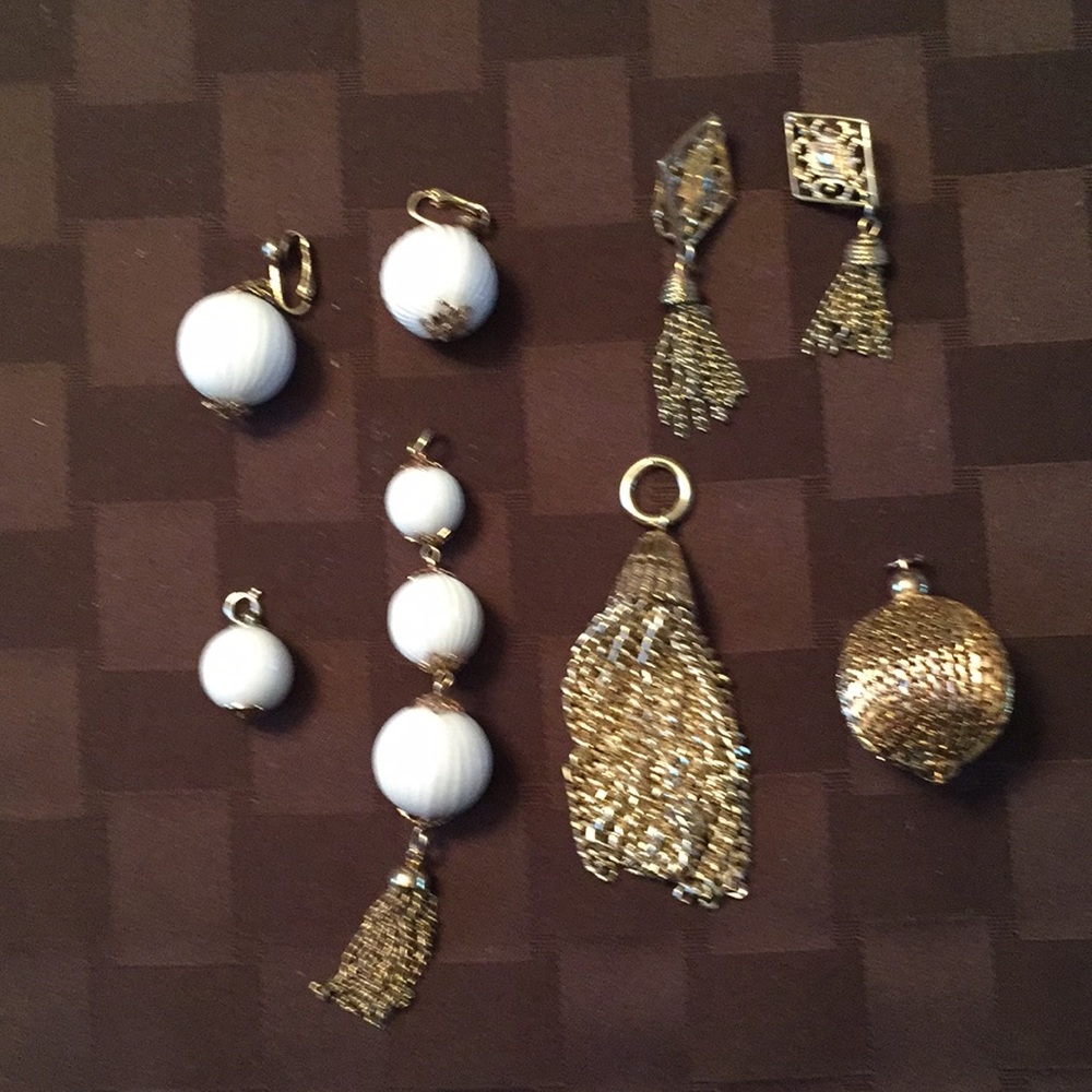 Multiple pendants and earrings